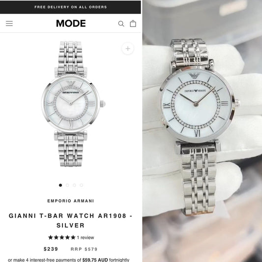 Emporio Armani Giant T Bar Watch for Womens