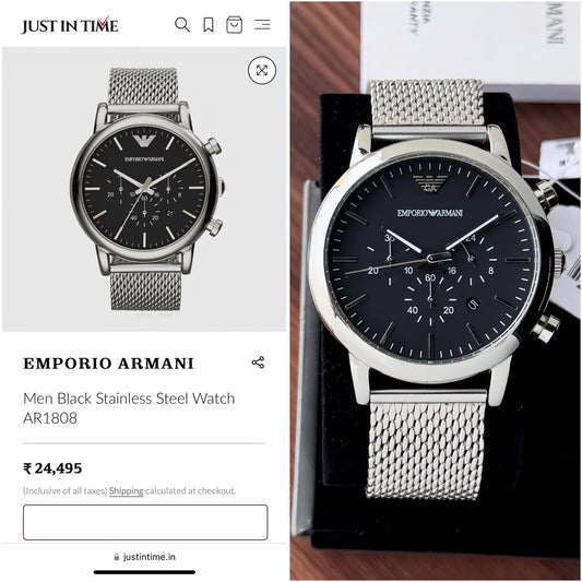 Emporio Armani Mens Silver Black Limited Edition